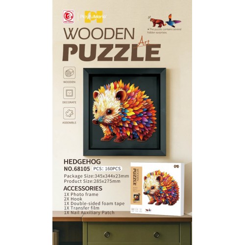 Wooden Jigsaw Puzzle Set 160el. Hedgehog