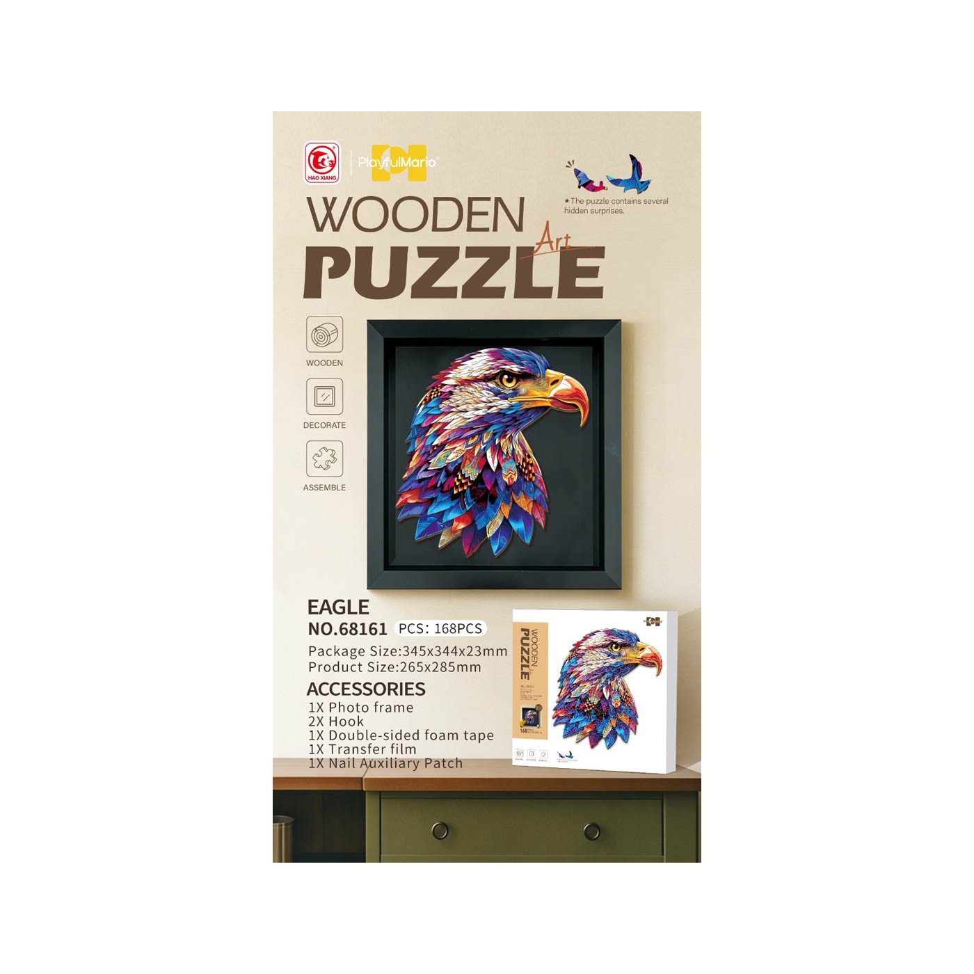 Wooden Jigsaw Puzzle Set 168el. Eagle
