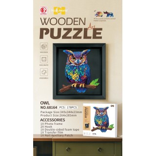 Wooden Jigsaw Puzzle Set 178el. Owl