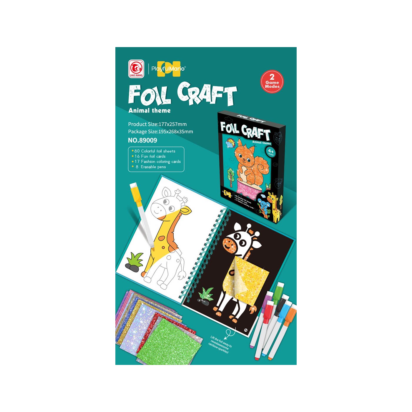 Creative Art Set Glue Sticker and Colouring Book 2in1 Edition Animals