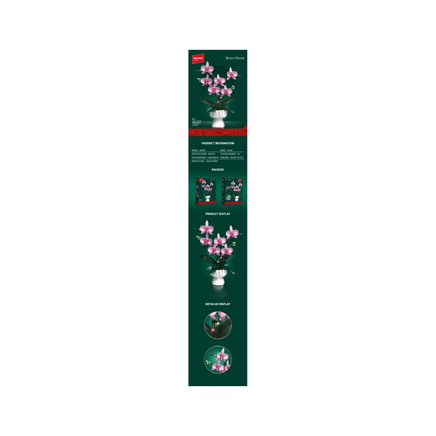 Pink Orchids Flower Set 562el.