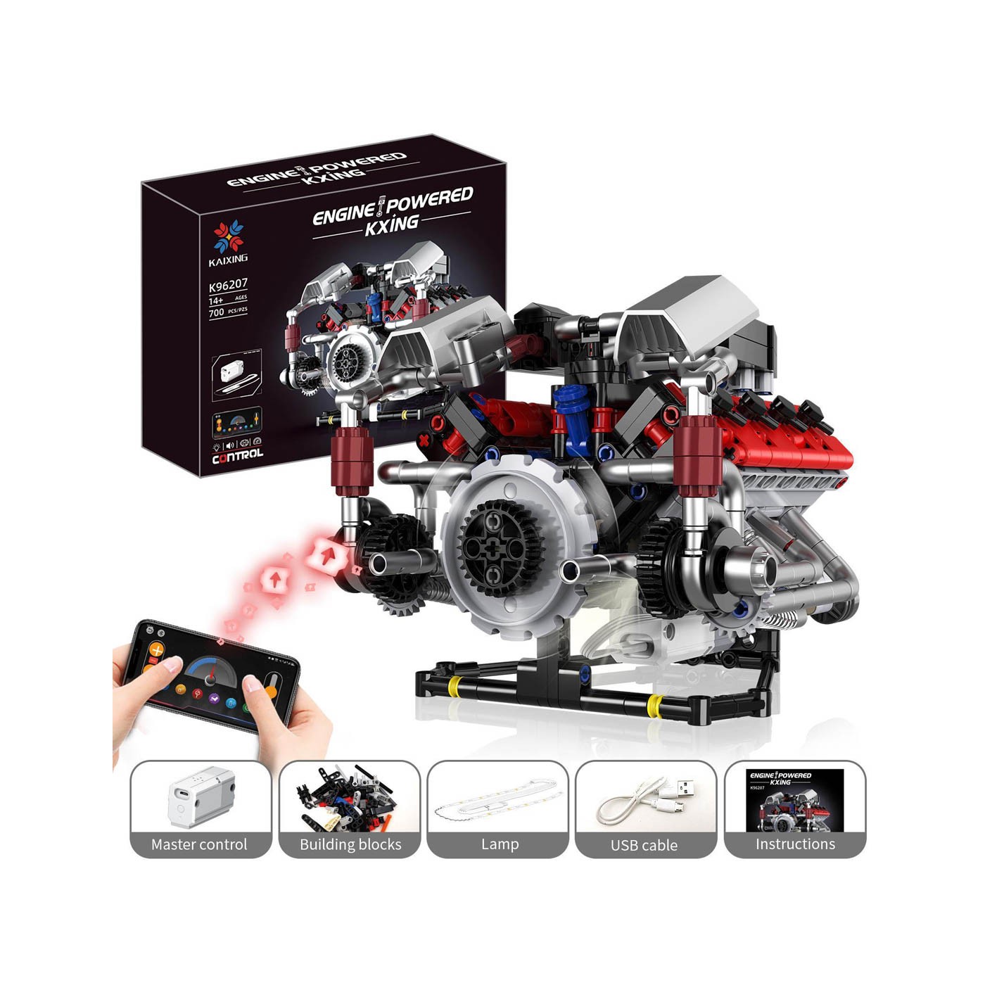 Brick set Motor with USB and Light 700el.