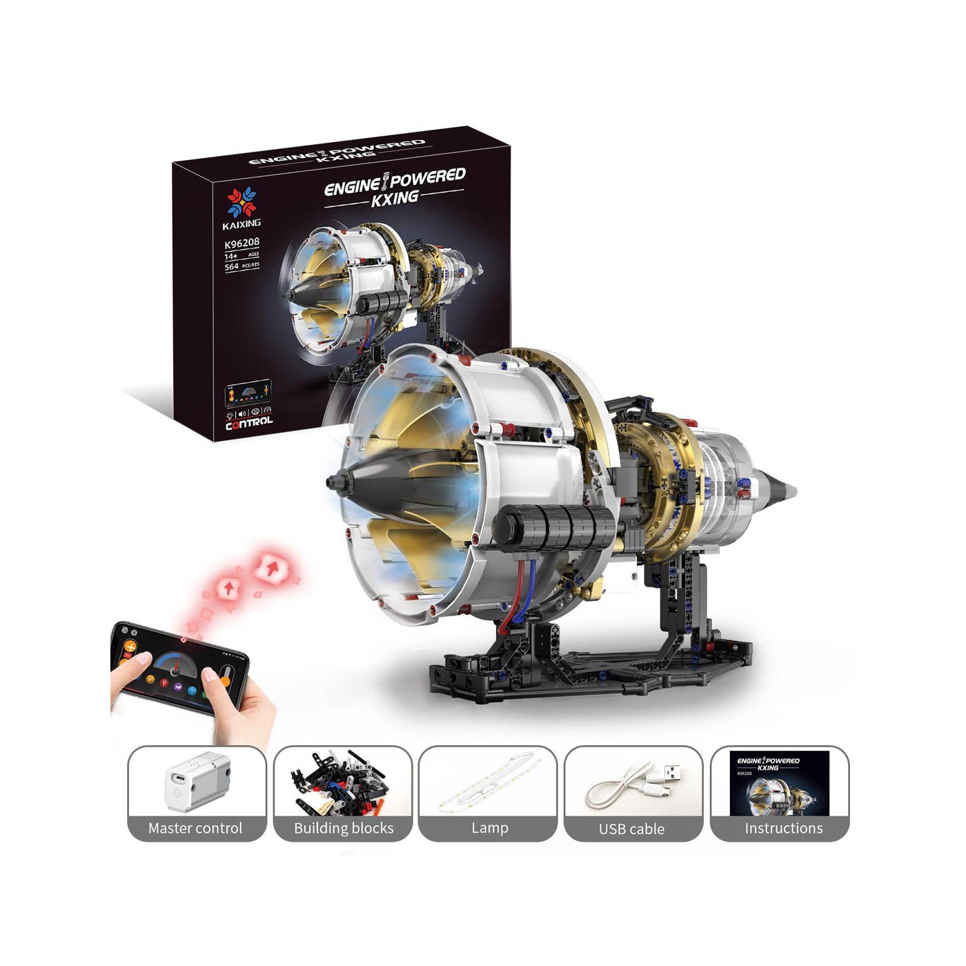 Brick set Motor with USB and Light 564el.