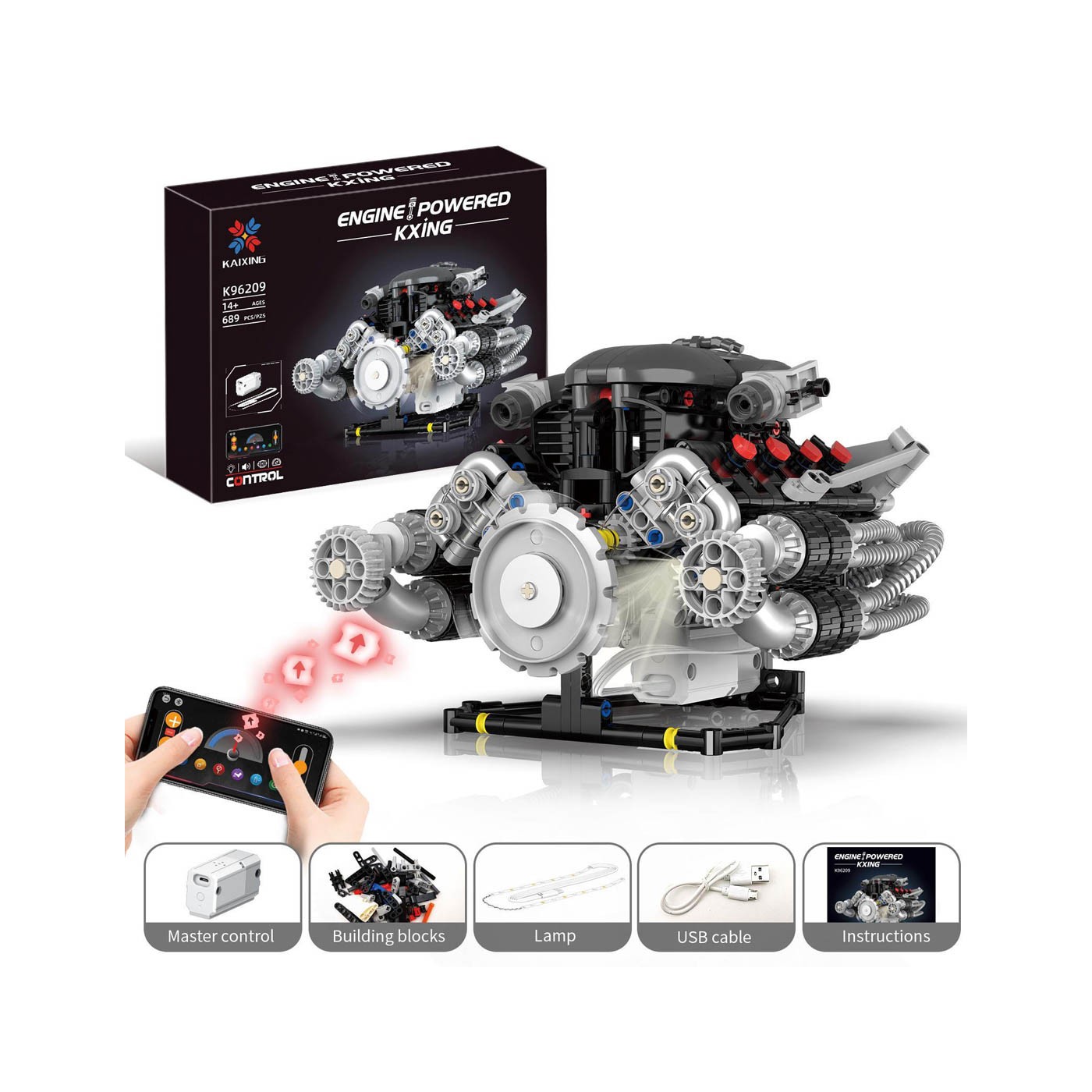 Brick set Motor with USB and Light 689el.