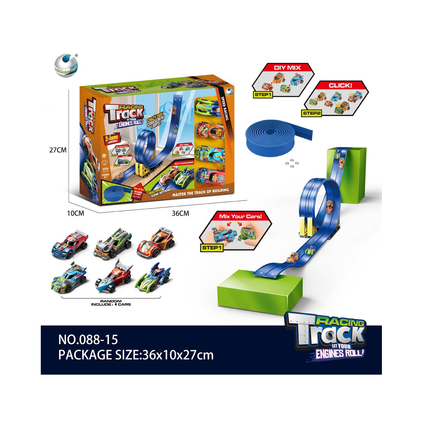 Do-it-yourself car track 5m blue tape