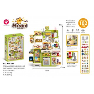 Mega Green Kitchen with Steam and Water Function + Accessories