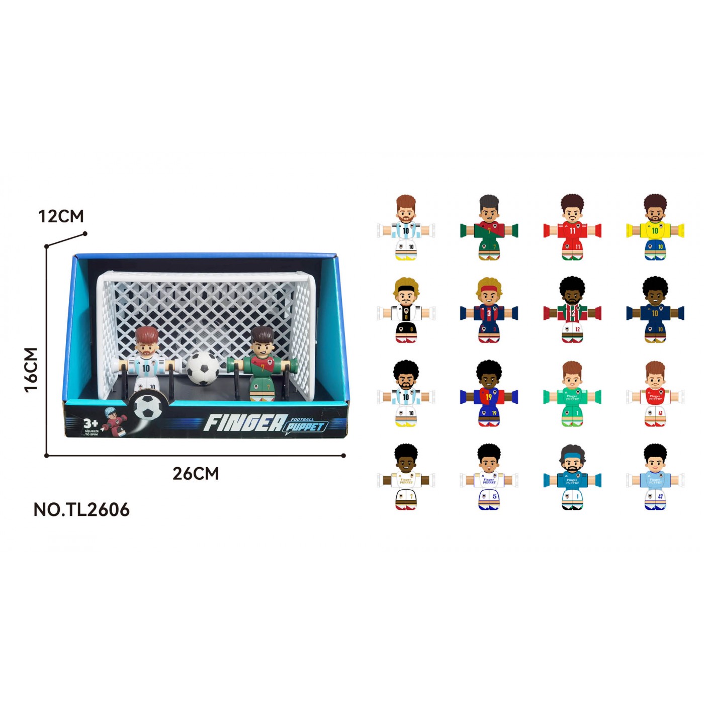 Set of Two Football Players with Ball + Goal