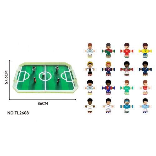 Set of Two Football Players with Ball + Large Pitch