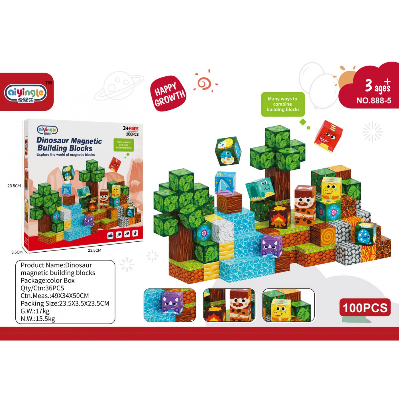 Set of Magnetic Bricks 100el.