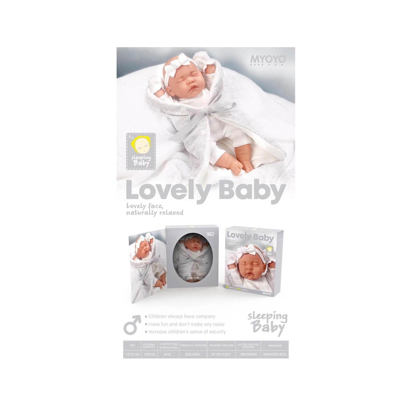 Baby Doll in Grey Blanket