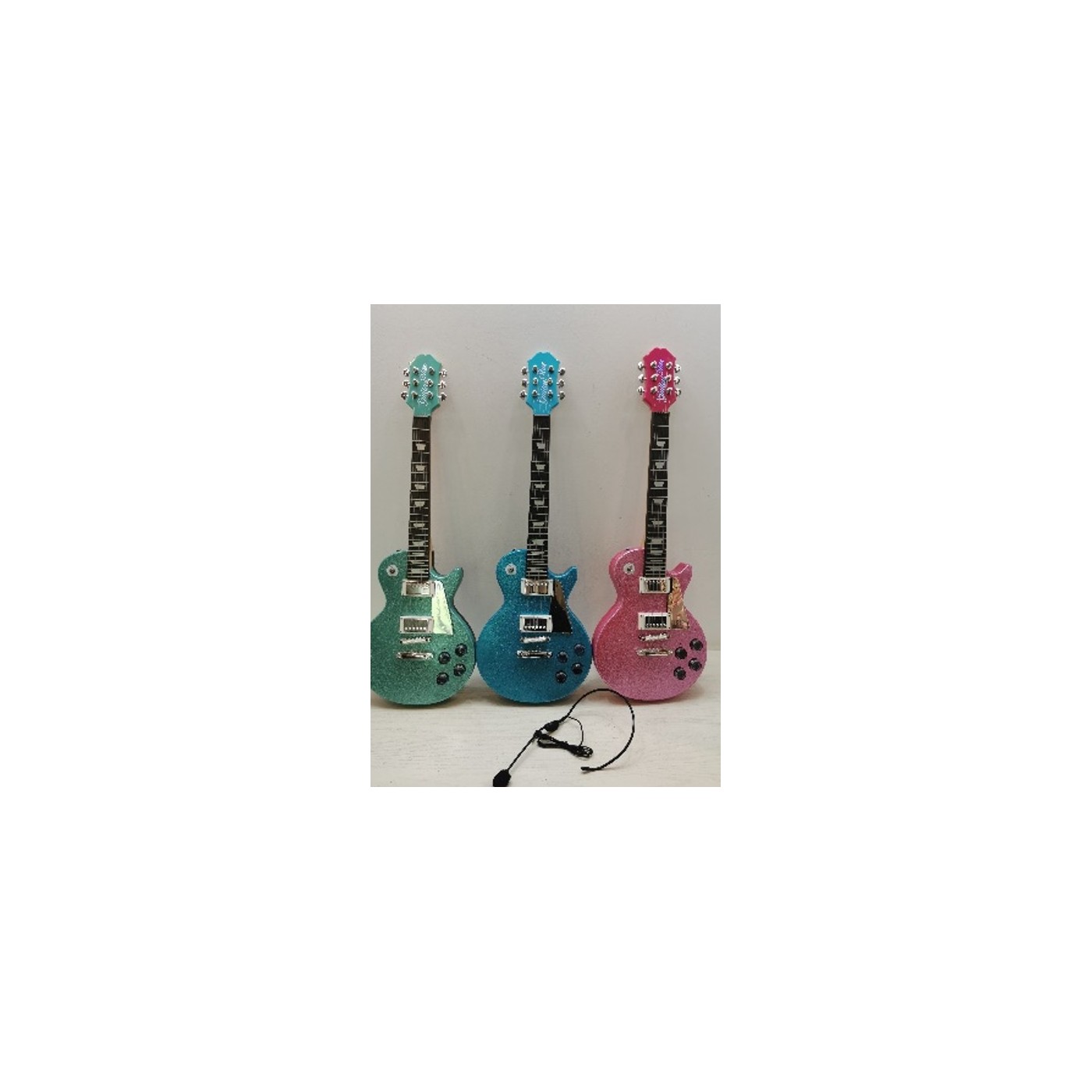 Electric Guitar with Microphone Green