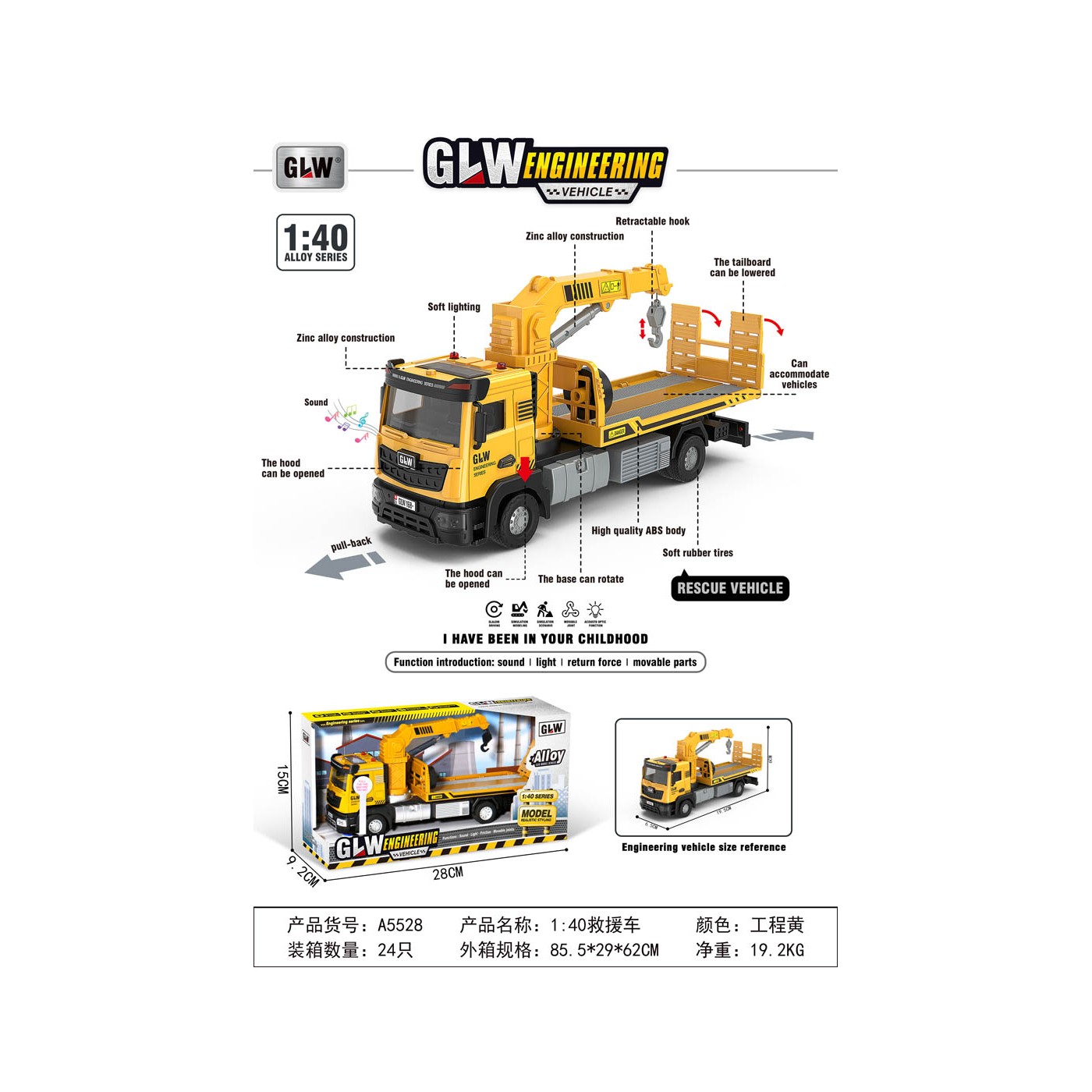 MEGA Truck with Lights and Sound Function Openable Parts