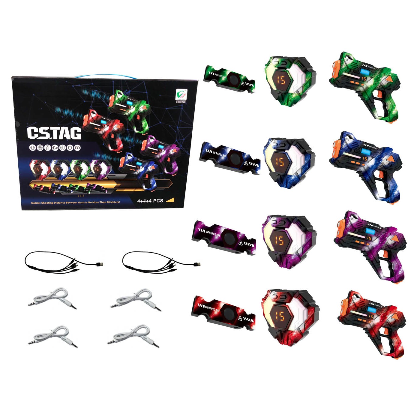 Laser Gun Set with Shields and Belt Sensors