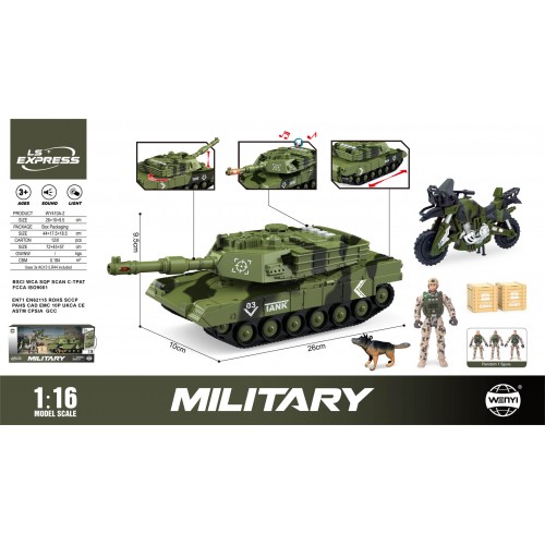 Military Vehicle Set with Tank + Figures