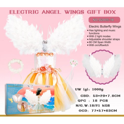 Little Princess Set with Dress + Angel Wings