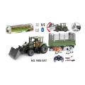 Green Tractor with Trailer R/C 1:20 + Animals