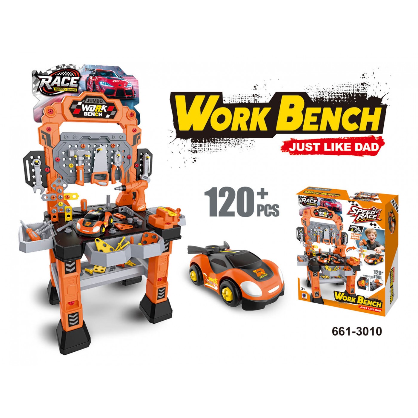 Orange Workshop 120el. + Disassembling Car