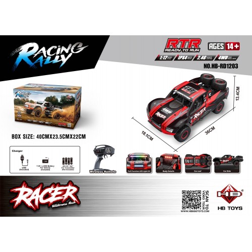 R/C Terrain car RACE 18 1:12 Black and Red