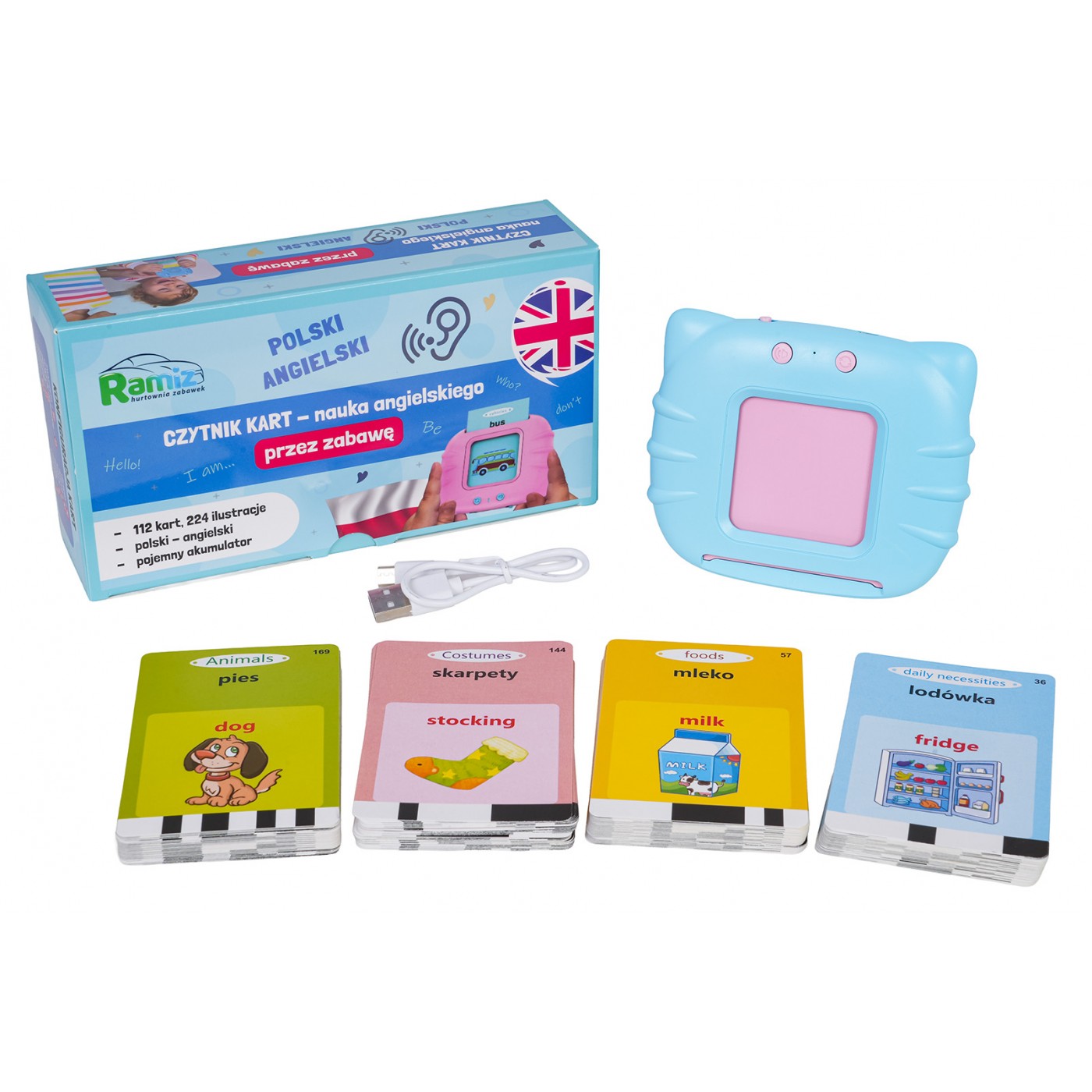 Educational Learning Card Set Blue