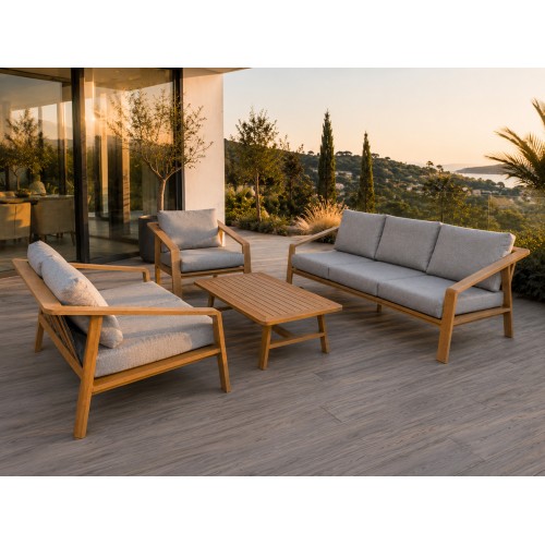 Aluminum Garden Furniture Two Sofas + Armchair + Table