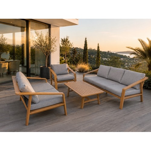 Aluminum Garden Furniture Two Sofas + Armchair + Table