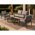 Aluminum Garden Furniture Sofa + Two Armchairs + Table