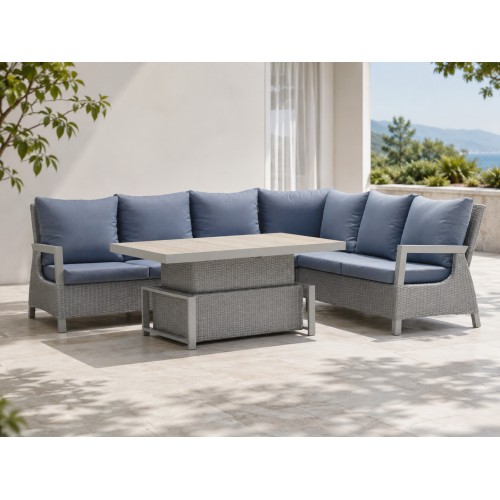 Garden Furniture Rattan Corners + Adjustable Table with Cera