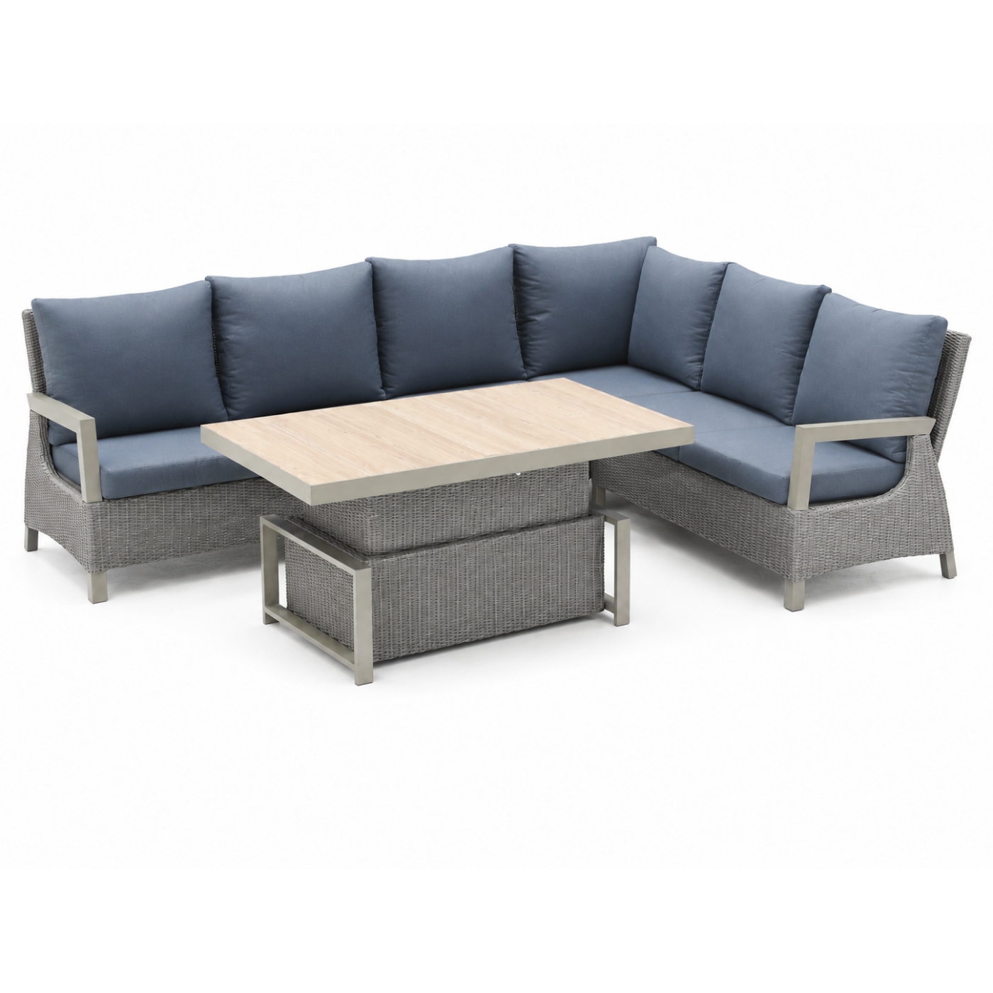 Garden Furniture Rattan Corners + Adjustable Table with Cera