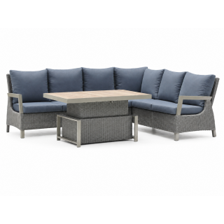 Garden Furniture Rattan Corners + Adjustable Table with Cera