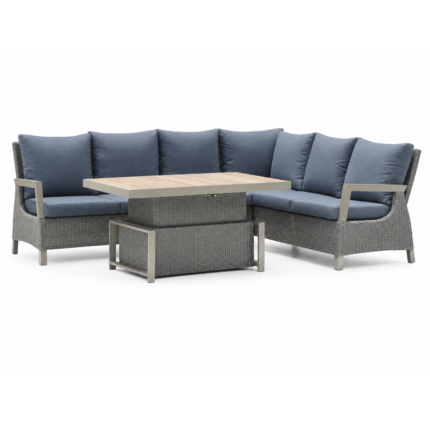 Garden Furniture Rattan Corners + Adjustable Table with Cera