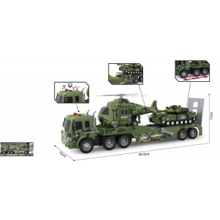 Military Caravan with Helicopter and Tank Set