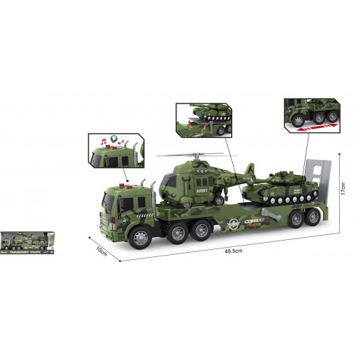 Military Caravan with Helicopter and Tank Set