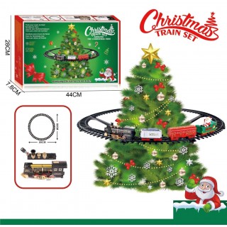 Railway with Locomotives Mounted on a Christmas Tree