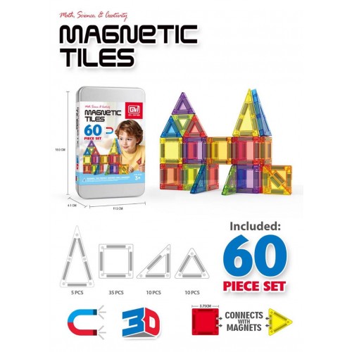 Magnetic Bricks Set 60el. + Box