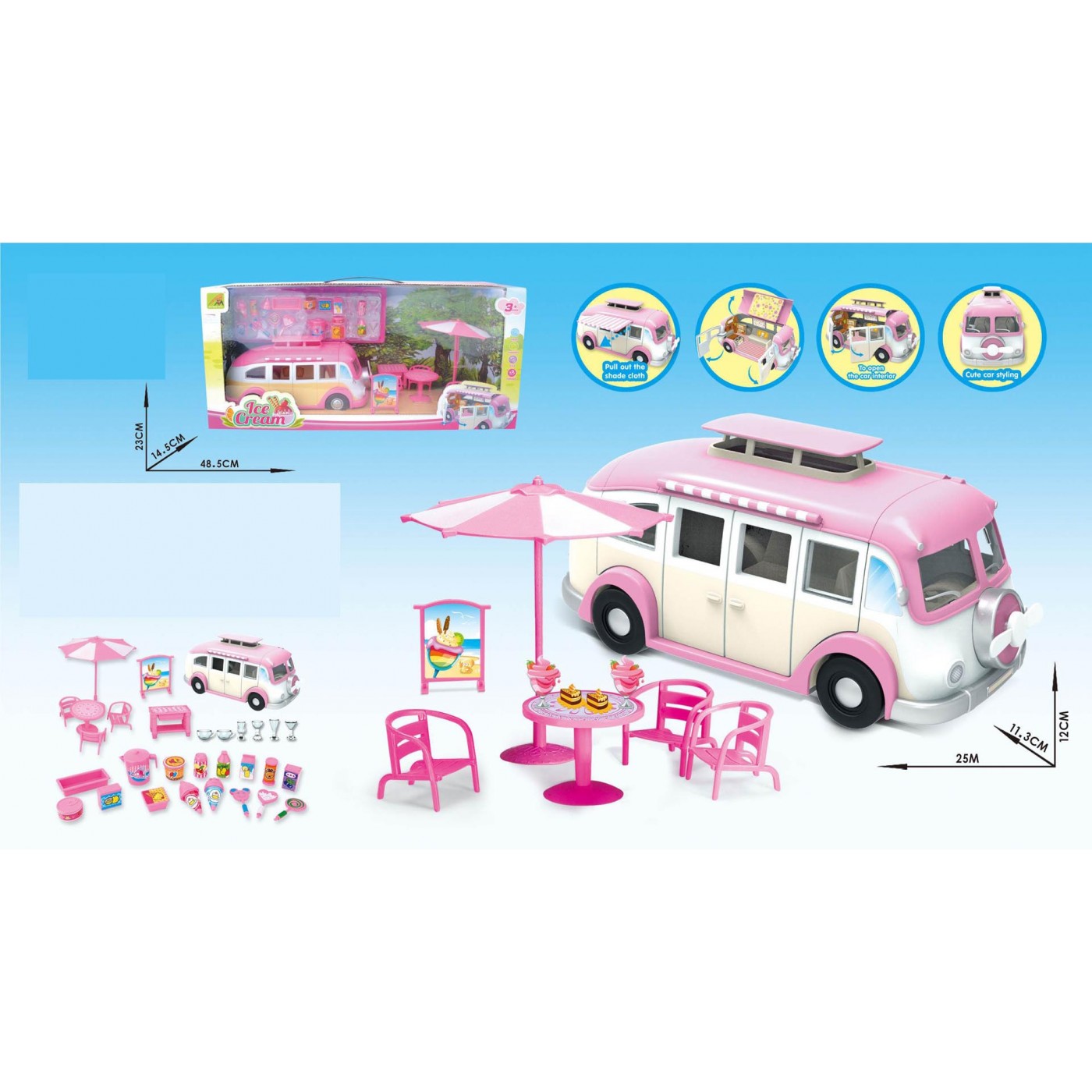 MEGA Camper Pink + Extensive Equipment