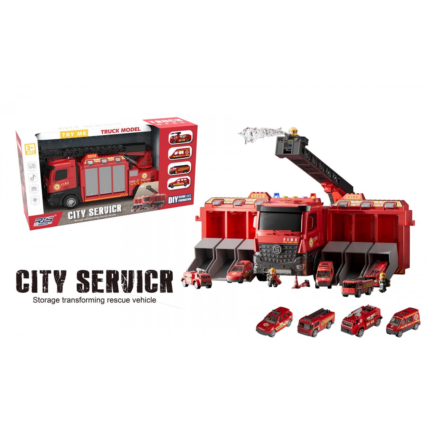 Fire brigade vehicle 2in1 + Vehicles