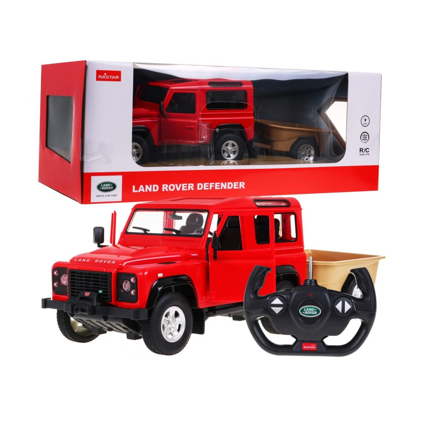 R/C toy car Land Rover Defender Red 1:14 RASTAR | Ramizb2b.com