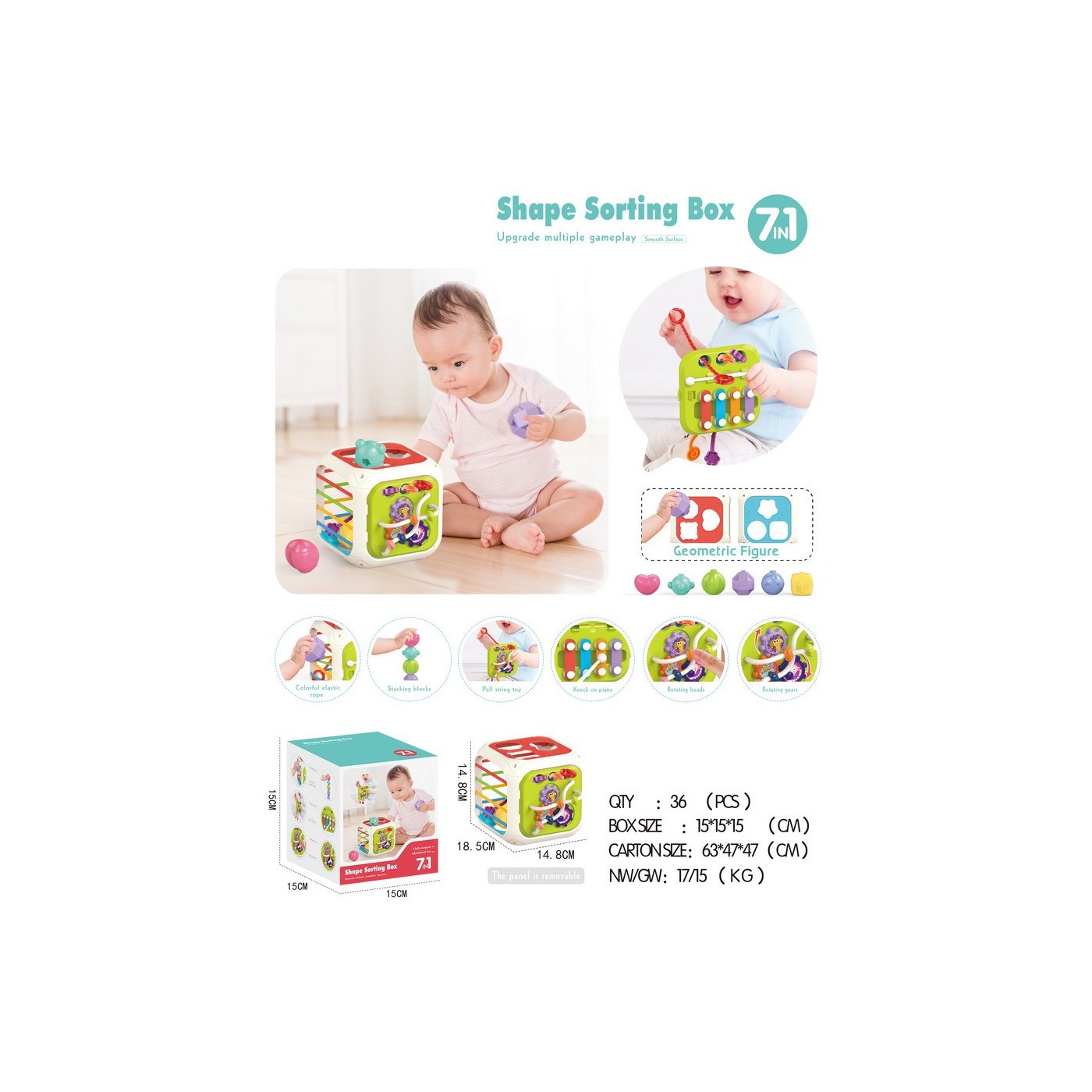 Multi-purpose cube for the youngest 7in1