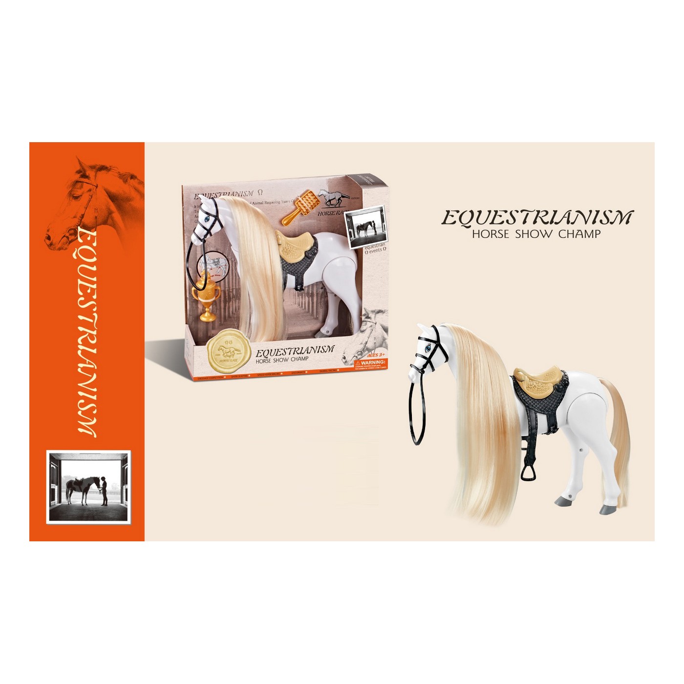 White Horse with Long Mane + Accessories