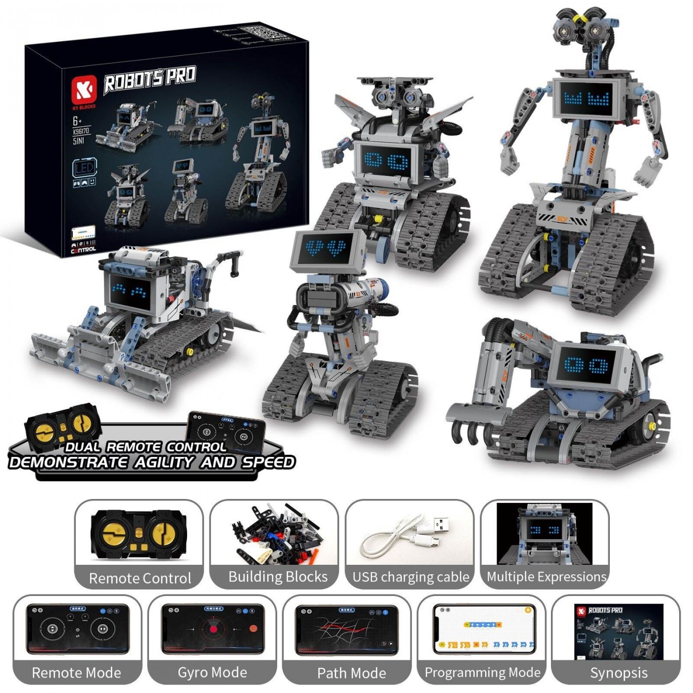 5-in-1 Robot Bricks Set