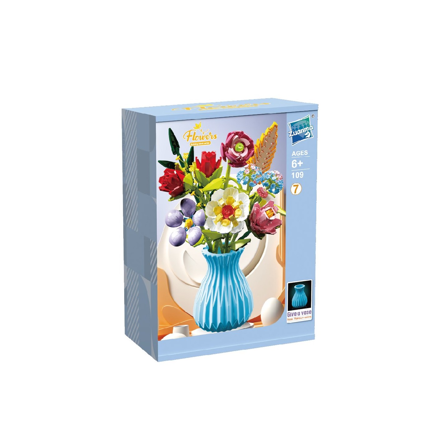 Brick set Coloured Bouquet + Vase