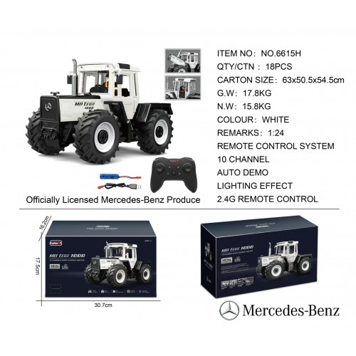 Tractor White 1:24 with remote control Mercedes Benz