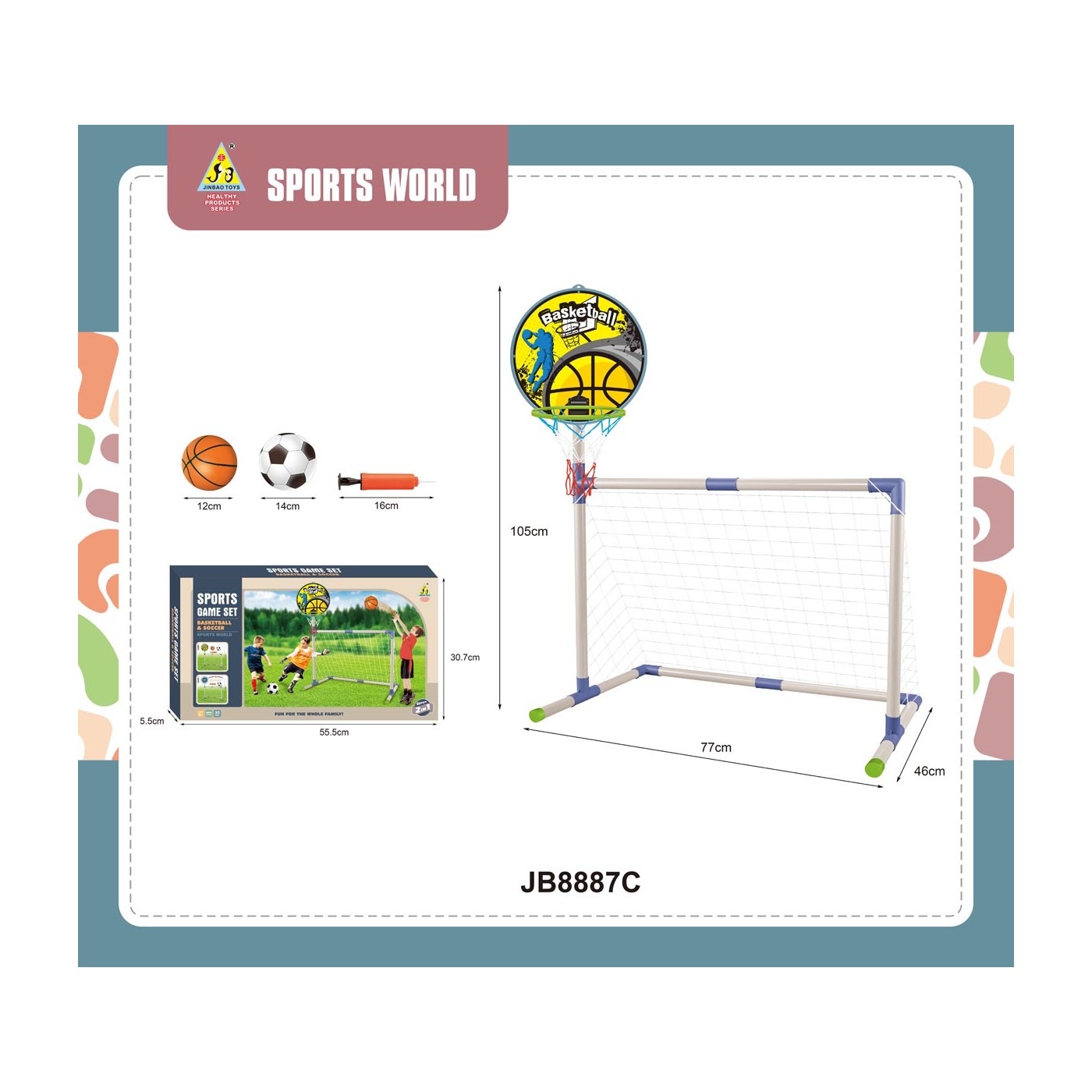2-in-1 Basketball Hoop and Goal Set + Accessories
