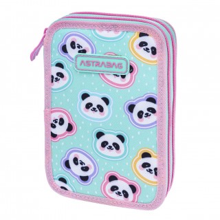 ASTRABAG MINTY PANDAS Double Pencil Case