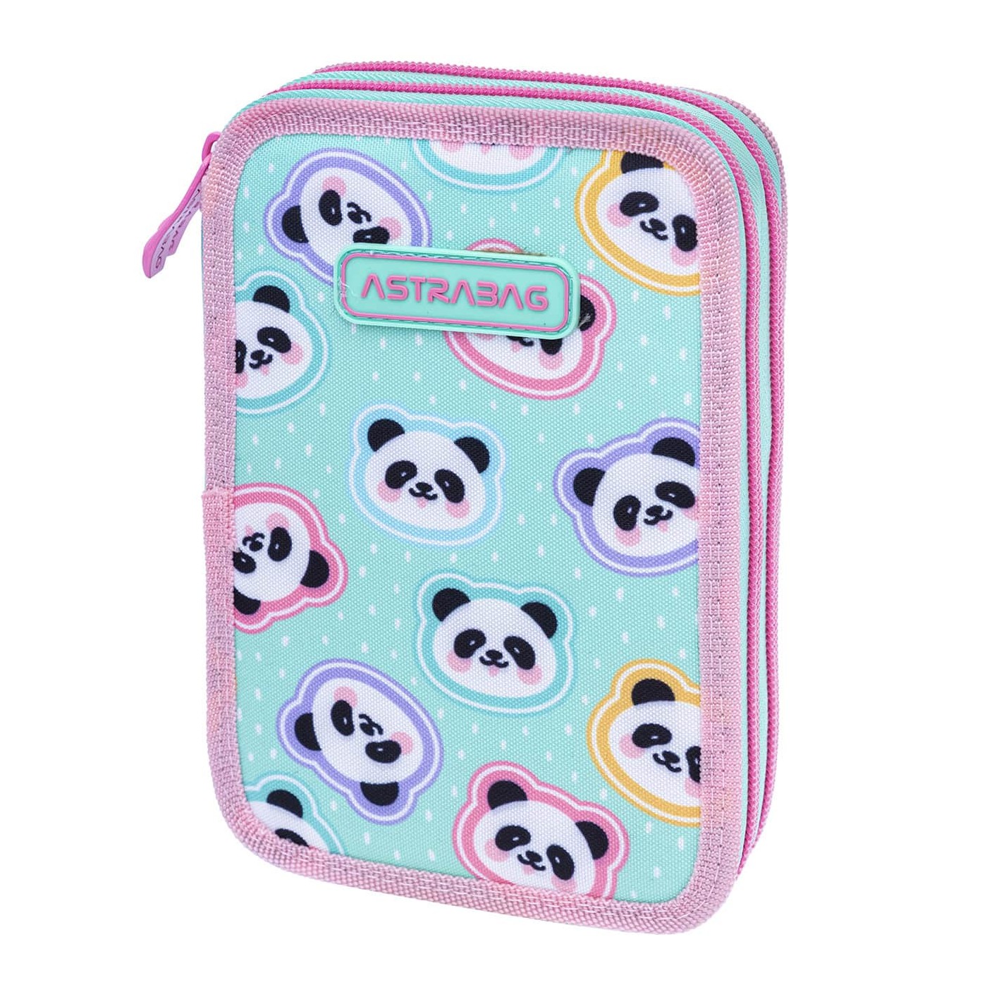 ASTRABAG MINTY PANDAS Double Pencil Case