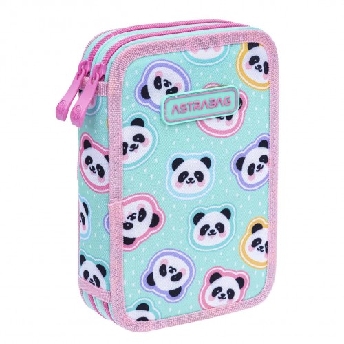 ASTRABAG MINTY PANDAS Double Pencil Case