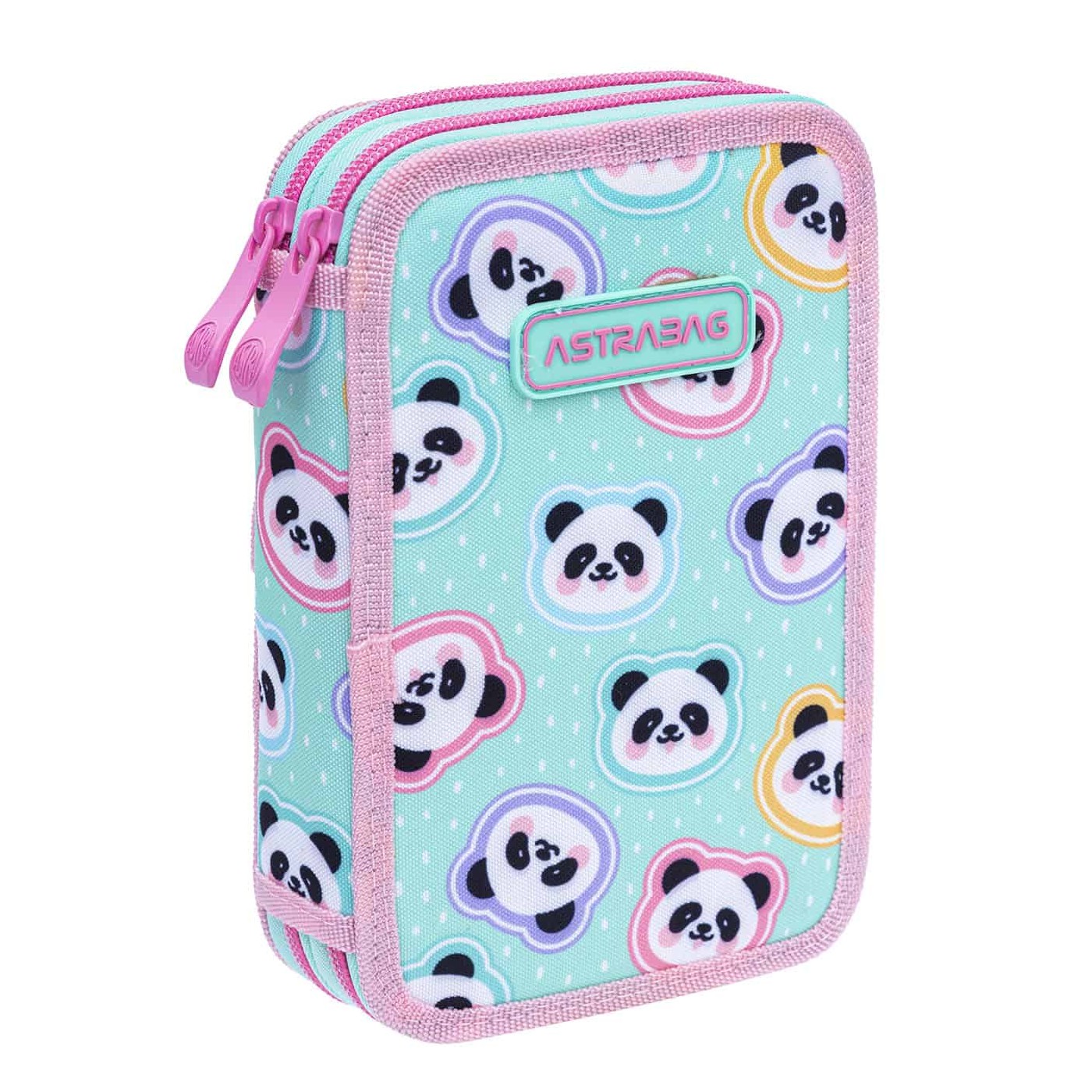 ASTRABAG MINTY PANDAS Double Pencil Case