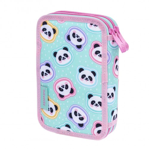 ASTRABAG MINTY PANDAS Double Pencil Case