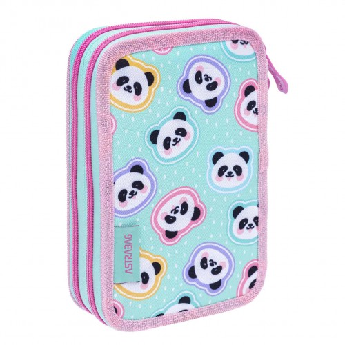 ASTRABAG MINTY PANDAS Double Pencil Case
