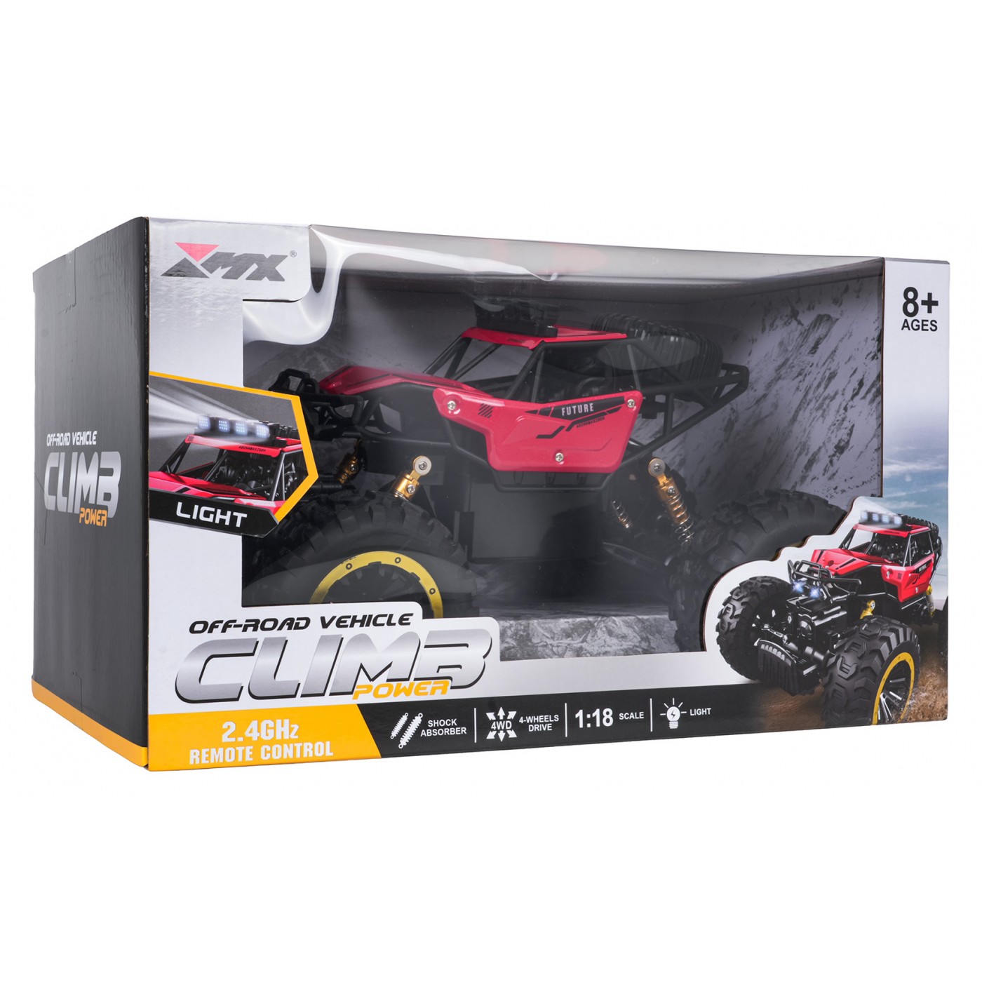 1:18 Scale R/C Crawler CLIMB POWER Red